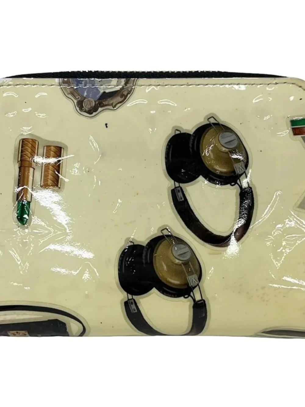 LOUIS VUITTON Zippy Coin Purse M50372 White Black Multi Sticker Animation